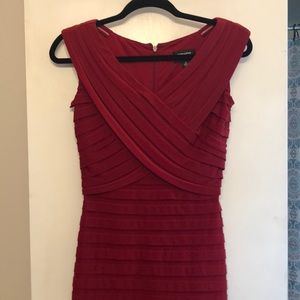 Adrianna Papell pleated red cocktail dress